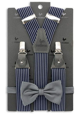 Sir Redman suspenders combi pack Striped Gent grey